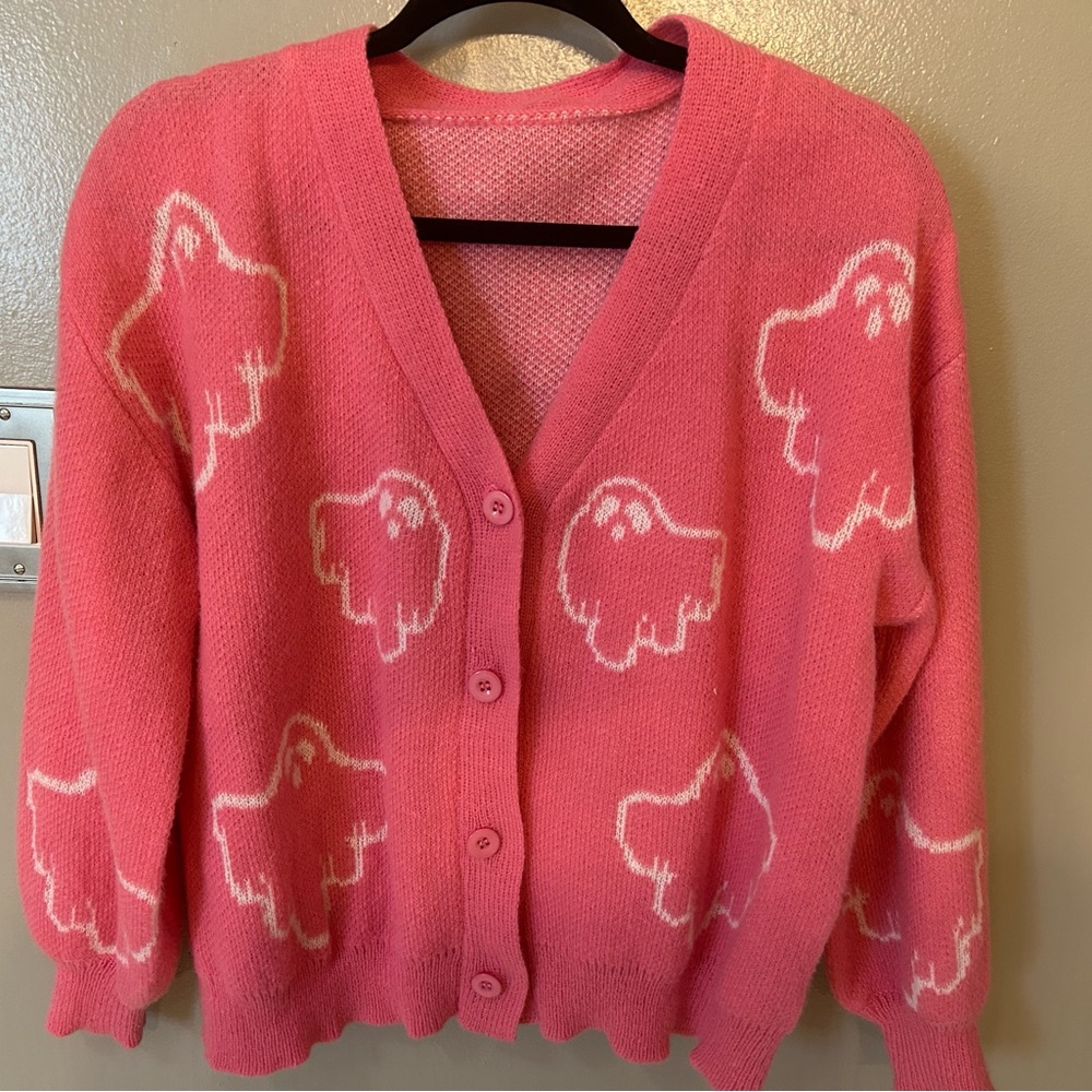 Pink ghost cardigan